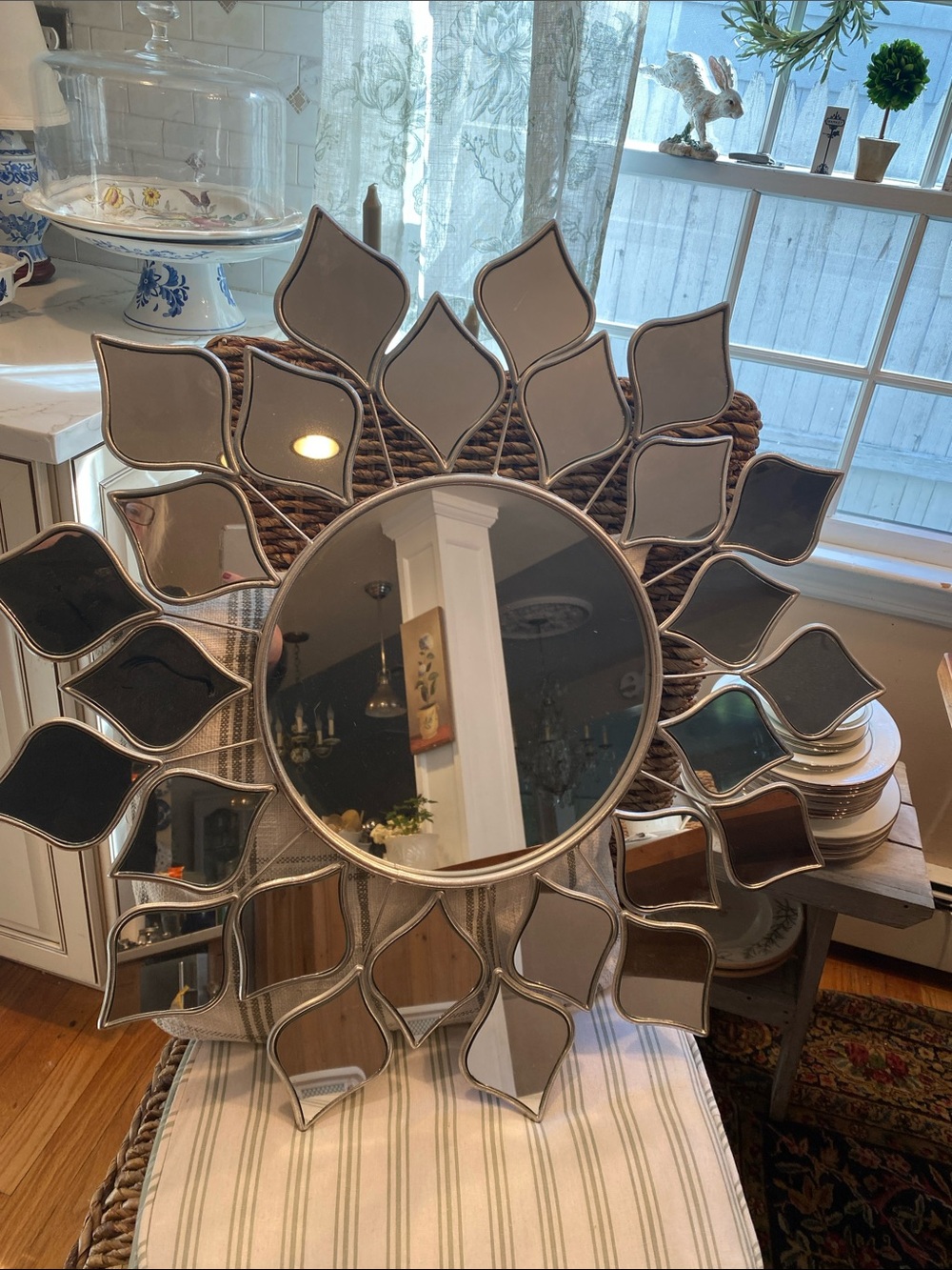 CLASSIC MODERN STYLE SUNBURST SILVER MIRROR ☀️